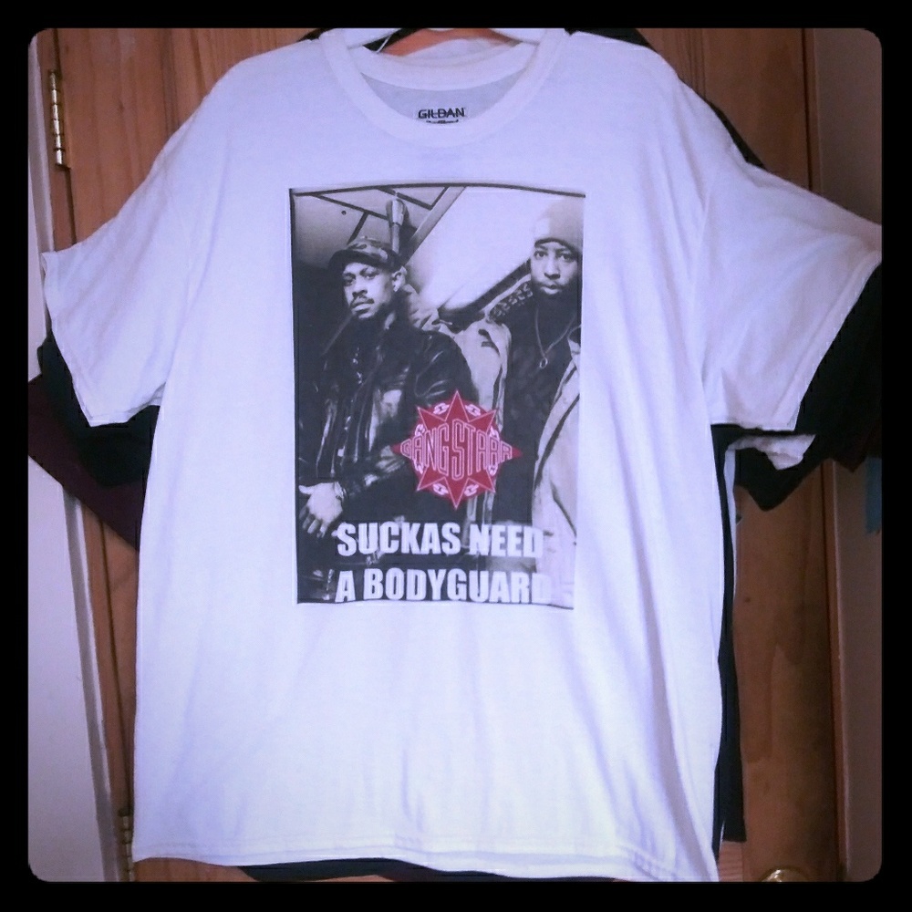 Large Gang Starr SUCKAS NEED A BODYGUARD T-SHIRT